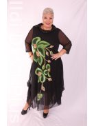 Izar Fekete-Zöld Virágos Ruha