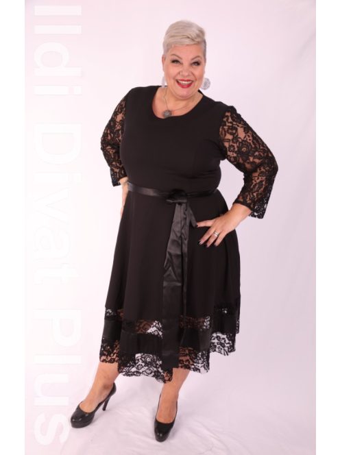 Cadrelli Fekete-Csipkés Oti Ruha