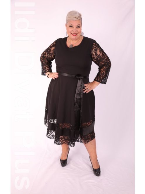 Cadrelli Fekete-Csipkés Oti Ruha