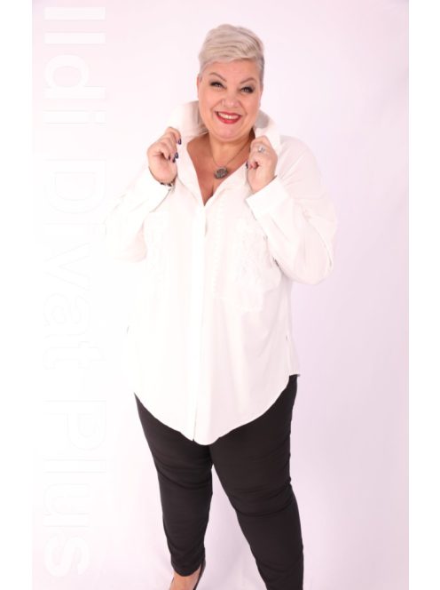 Ti-Ta Ekrü Csipkés Minna Blúz