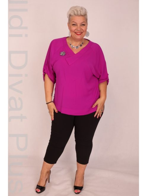 Darkwin Lila Felgombolós Ujjú Blúz