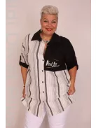 Darkwin Szürke-Fekete Csíkos Ingtunika