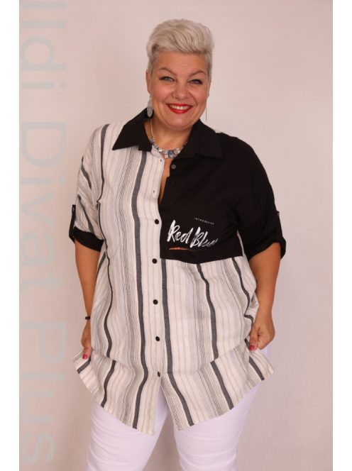 Darkwin Szürke-Fekete Csíkos Ingtunika