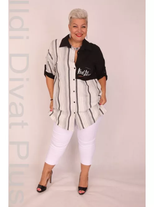 Darkwin Szürke-Fekete Csíkos Ingtunika