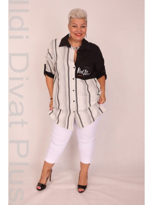 Darkwin Szürke-Fekete Csíkos Ingtunika