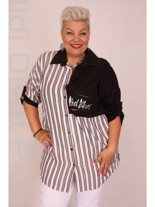 Darkwin Narancs-Szürke Csíkos Ingtunika