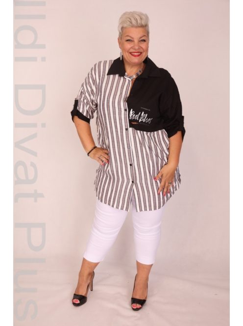 Darkwin Narancs-Szürke Csíkos Ingtunika