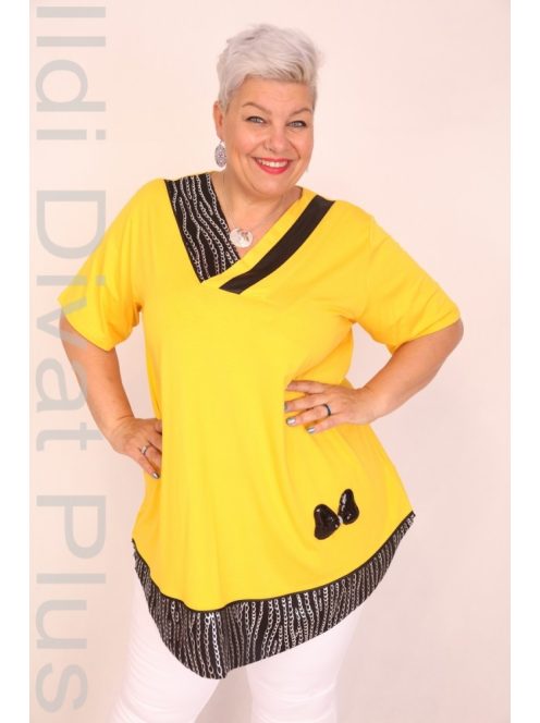 Sinyora Sárga-Ezüst V Nyakú Tunika