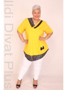 Sinyora Sárga-Ezüst V Nyakú Tunika