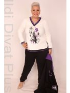 ViaVia Fekete-Fehér-Lila Kétrészes Szett-46