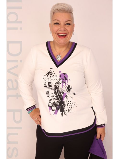 ViaVia Fekete-Fehér-Lila Kétrészes Szett