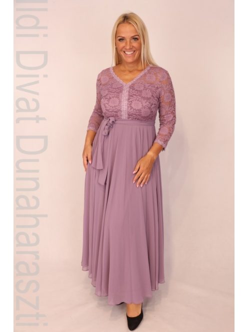 Norm Lila-Csipkés Alkalmi Maxi Ruha-46