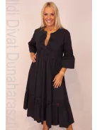 Kapris Kék-Csipkés Köves Fodros Ruha