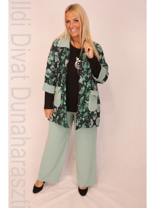 ViaVia Zöld-Fekete Mintás Háromrészes Szett