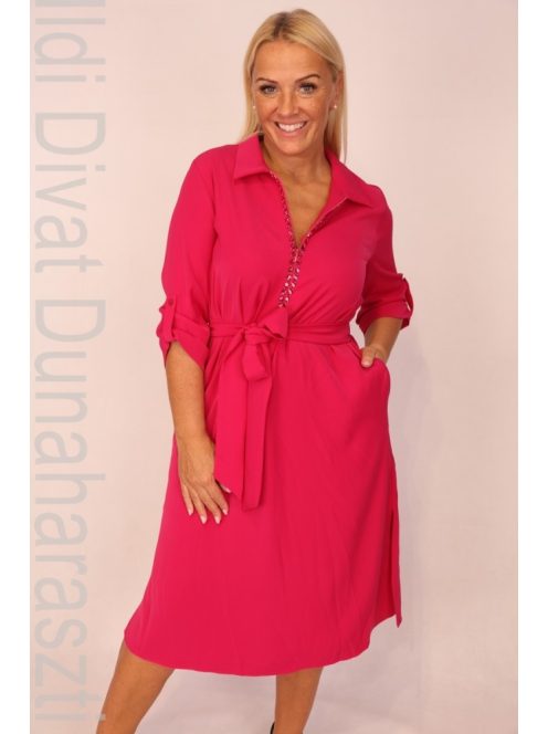 Biljana Pink Köves Nyakú Ruha