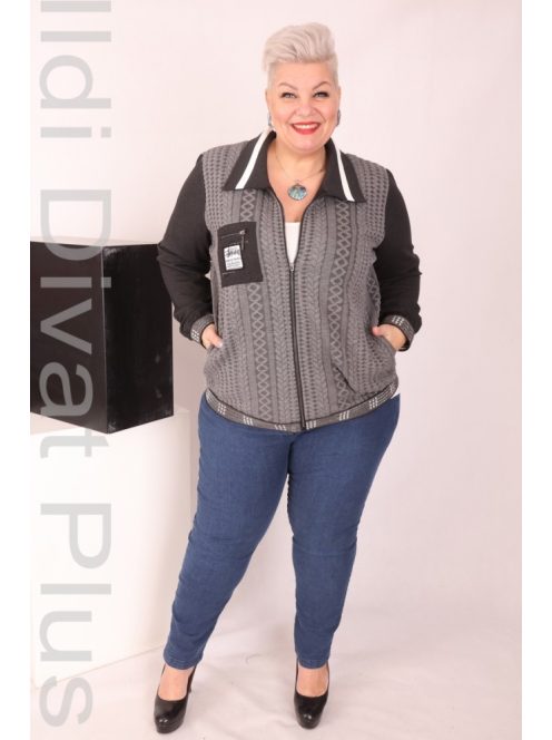 ViaVia Szürke Zippes Kötött Kardigán