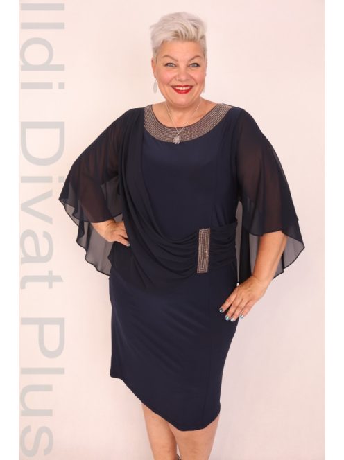 Hesba Oldalán-Nyakán Köves Kék Ruha