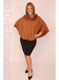 Tonsurton Barna Kötött Poncsó