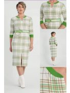 Ella Zöld-Barna Kockás Ruha