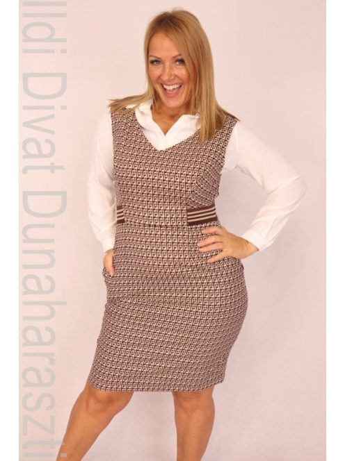 Annavero Barna Mintás Ruha+ Blúz