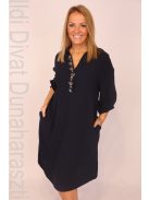 Gemko Sötétkék Köves Nyakú Ruha-52