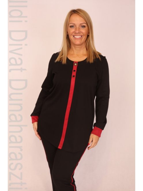 ViaVia Bordó-Fekete Hasított Bőr Háromrészes Szett