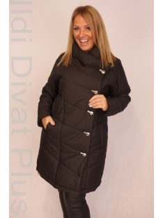 Extrem Fekete Patentos Téli Kabát