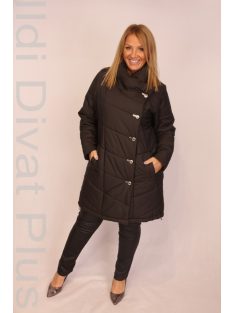 Extrem Fekete Patentos Téli Kabát