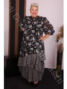 Darkwin Virágos-Fodros Kétrészes Ruha-2