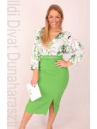 Dojery Zöld-Fehér Mintás Ruha+Öv