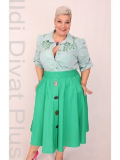 Kapris Zöld-Fehér Csíkos Hímzett Ing