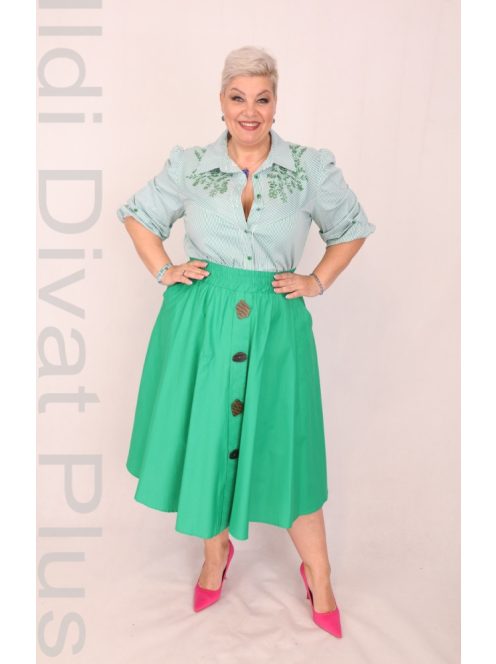 Kapris Zöld-Fehér Csíkos Hímzett Ing