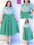 Kapris Zöld Gumis Derekú Szoknya