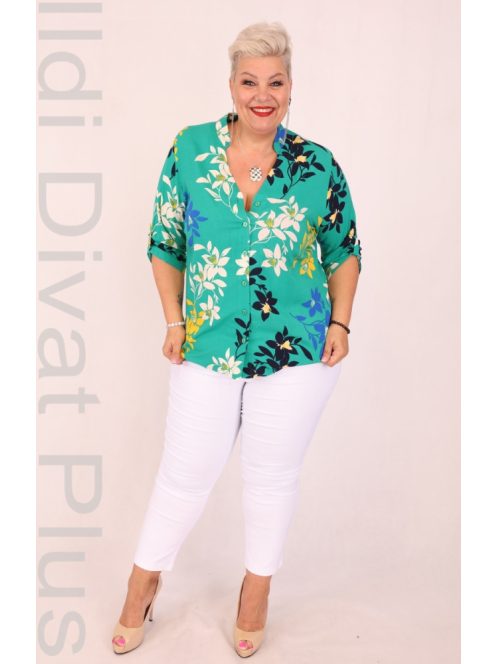 Eseoglu Zöld Virágos Ing