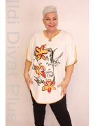 Maxlive Fehér-Sárga Virágos Tunika