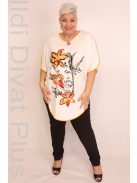 Maxlive Fehér-Sárga Virágos Tunika