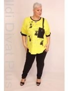 Maxlive Sárga-Fekete Zsebes Köves Tunika