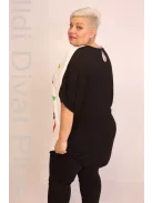 Maxlive Fehér-Fekete Hátú Színes Mintás Tunika