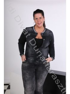 Luizza Szürke strasszos farmerdzseki