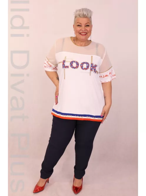 Maxlive Fehér Look Feliratos Tunika