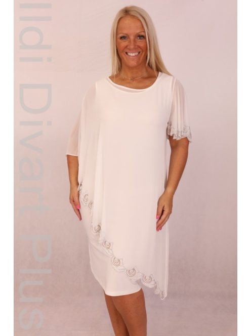 Hesba Fehér Muszlin Köves Ruha