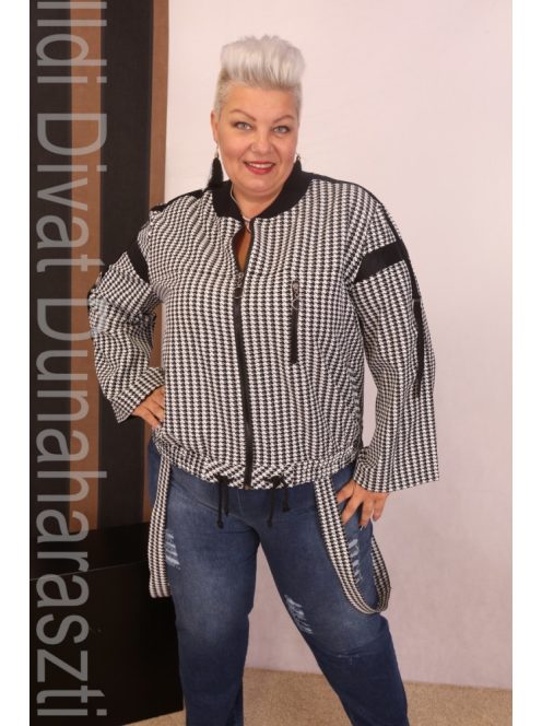 Darkwin Fekete-fehér Mintás Kabátka