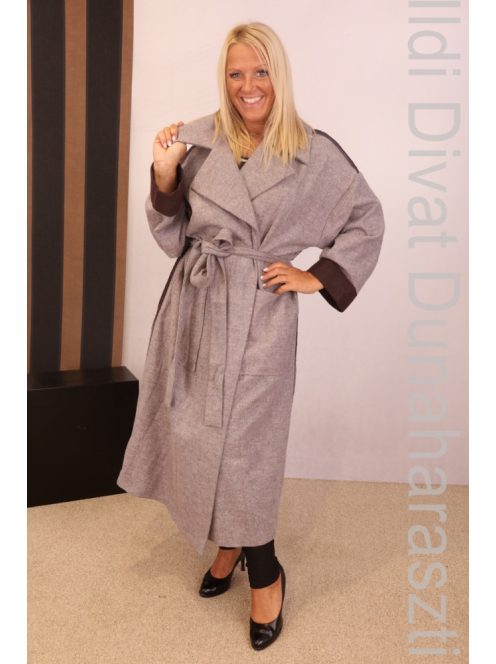 Darkwin Barna Maxi Szövet Kabát