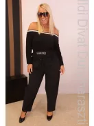 Darkwin Fekete Gumis Derekú Nadrág-2