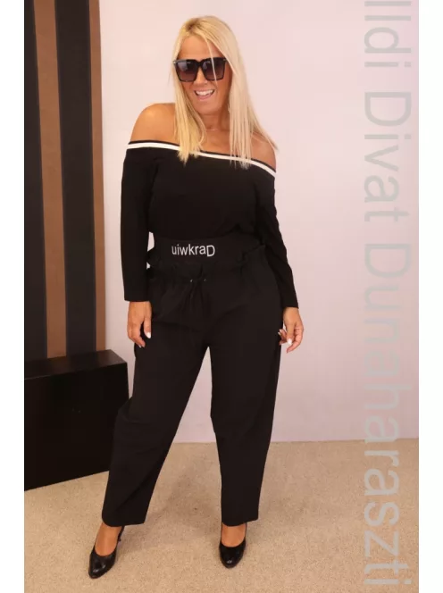 Darkwin Fekete Gumis Derekú Nadrág-2