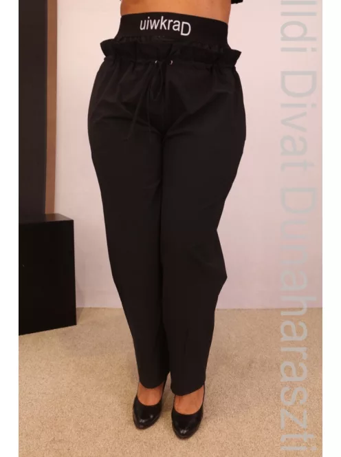 Darkwin Fekete Gumis Derekú Nadrág-2