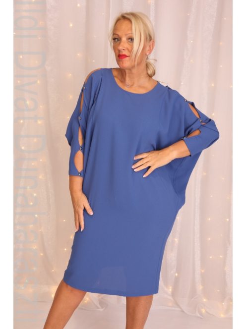 TheQ Királykék Gombos Ruha