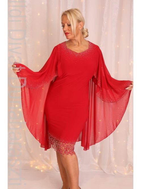 Halisdogán Piros Muszlin Ruha-40