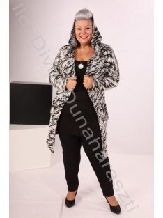 Luizza Fekete-Fehér Kapucnis Kardigán