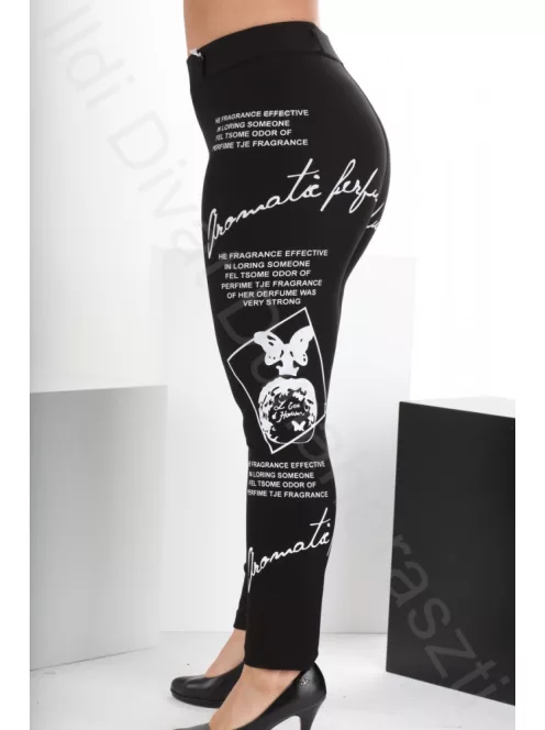 MAGS Fekete-Fehér Írásos Leggings